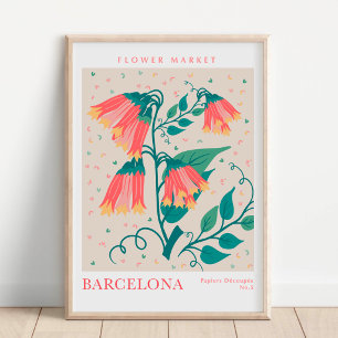 Affiche Marché botanique aux fleurs de Barcelone