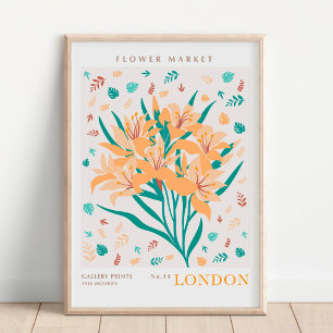 Affiche Marché botanique de fleurs de Londres