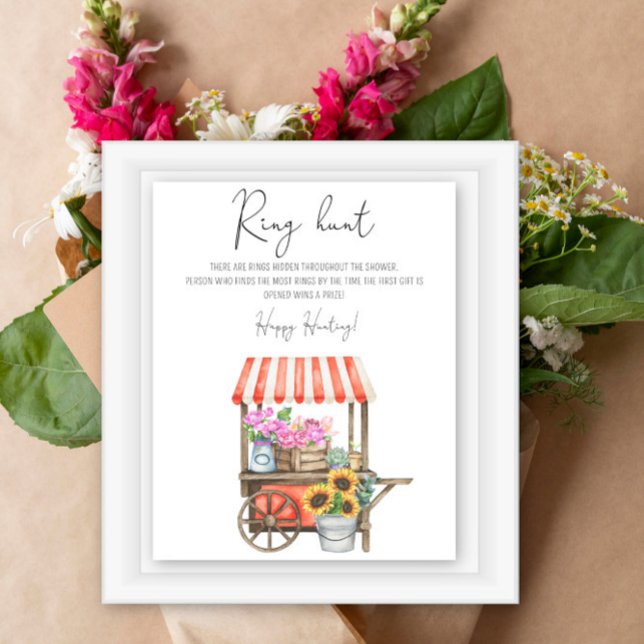 Affiche Marché de fleurs chasse à l'anneau jeu de shower d (Créateur téléchargé)