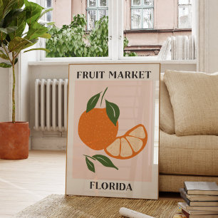 Affiche Marché de fruits Orange de Floride Nourriture