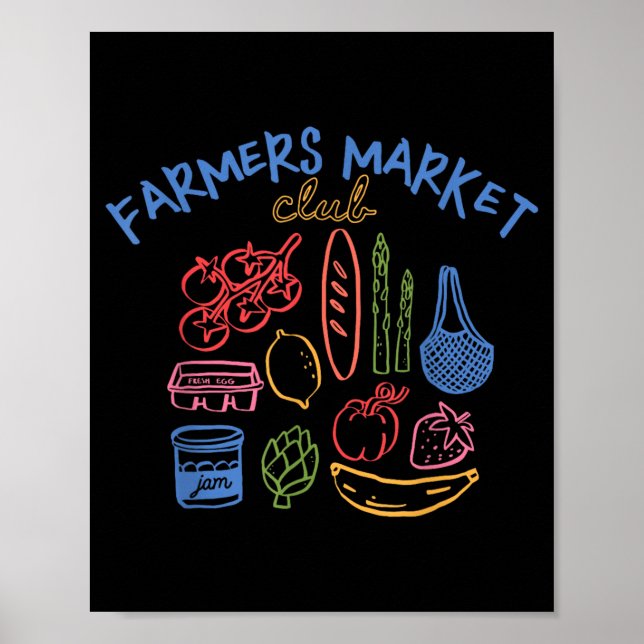 Affiche Marché De Producteurs Fruits Légumes Esthétique Fo (Devant)