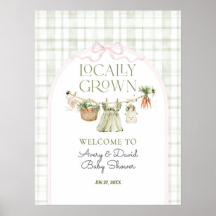 Affiche Marché de producteurs locaux Baby Shower fille