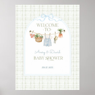 Affiche Marché de producteurs locaux Baby Shower garçon