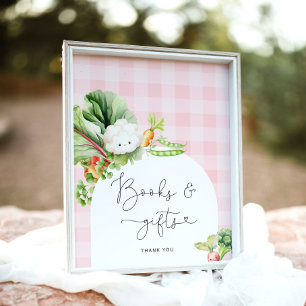 Affiche Marché de producteurs locaux rose Livres et cadeau