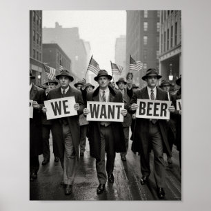 Affiche Marche de protestation de l'ère de la prohibition