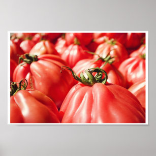 Affiche Marché des fermiers Rouge Tomate Photographie Cuis
