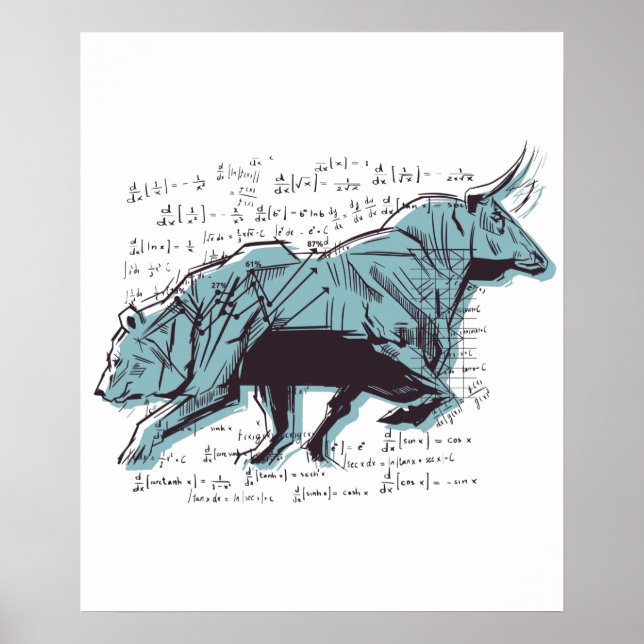 Affiche Marché Des Ours Et Des Bulles D'Investisseurs (Devant)