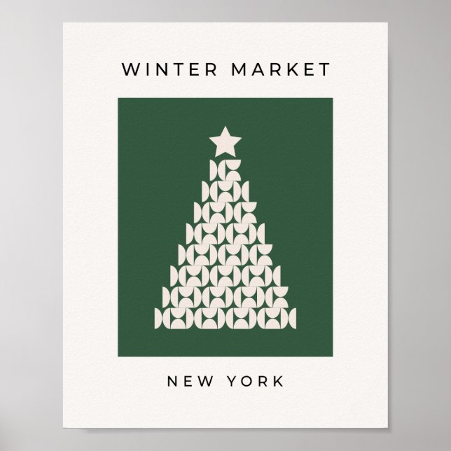 Affiche Marché d'hiver 07 Vintage Green Christmas Tree (Devant)