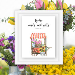 Affiche marché fermier baby shower - livres cartes et cade