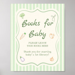 Affiche Marché fermier Baby Shower Livres pour bébé