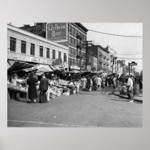 Affiche Marché italien de chariot, Bronx : 1940