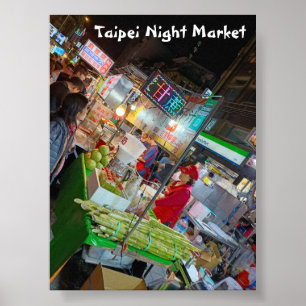 Affiche Marché nocturne de Taipei Culture taïwanaise Voyag