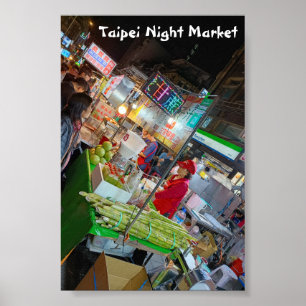 Affiche Marché nocturne de Taipei Culture taïwanaise Voyag