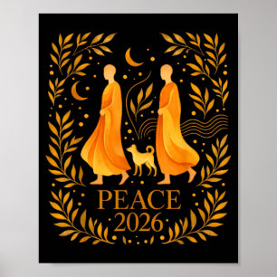 Affiche Marche Paix 2026 Moines pour la Paix Mondiale avec