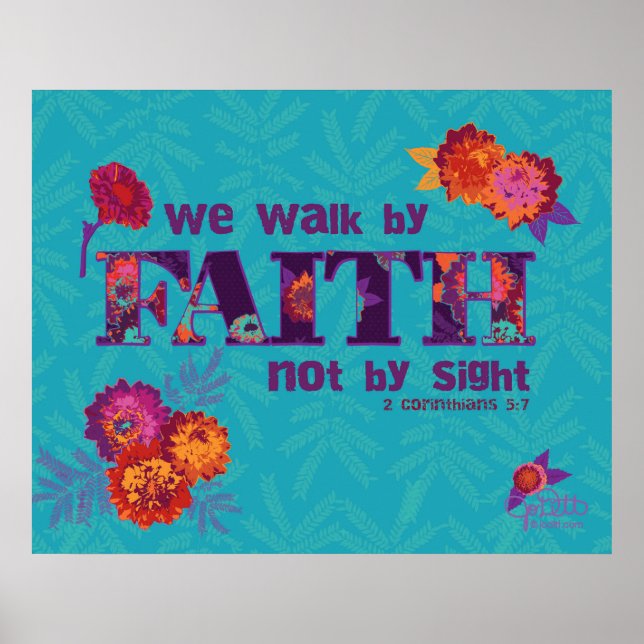 Affiche Marche par Faith boho chic floral Ecriture art (Devant)