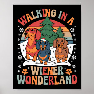 Affiche Marche super Dans Un Wonderland Wiener Dachshund T