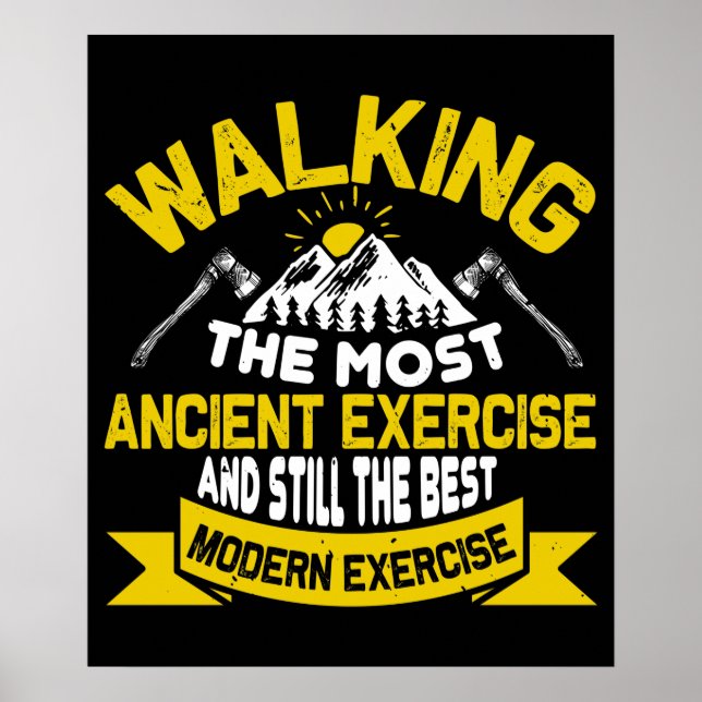 Affiche Marcher Est Le Meilleur Exercice Moderne (Devant)