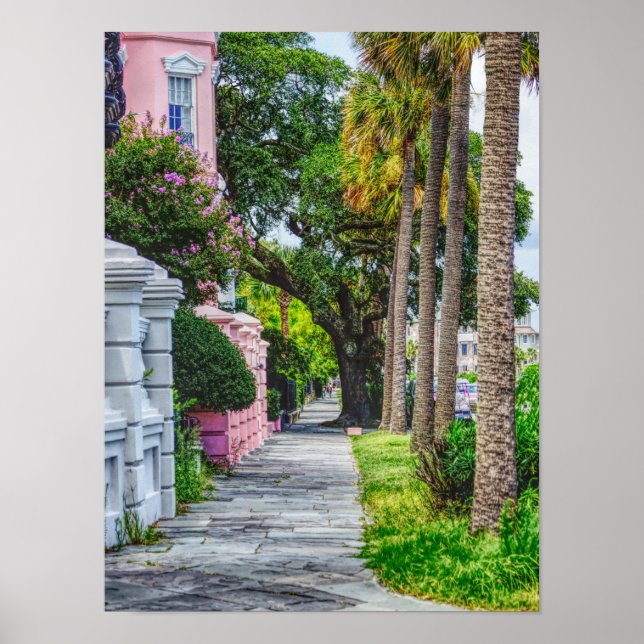 Affiche Marcher le long de Rainbow Row (Devant)