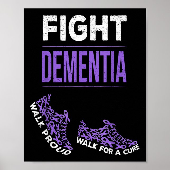 Affiche Marcher Pour Une Démence Cure Sensibilisation Ribb (Devant)