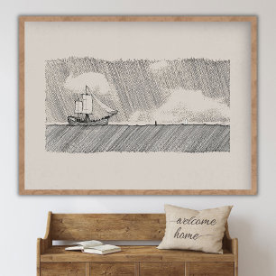 Affiche Marcher sur l'eau (Pierre et Jésus), !, Art de Jés