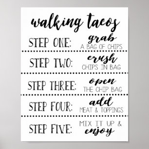 Affiche Marcher Tacos Bar Signe, Faire Votre Propre Taco