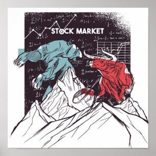 Affiche Marchés stocks et commerce d'ours