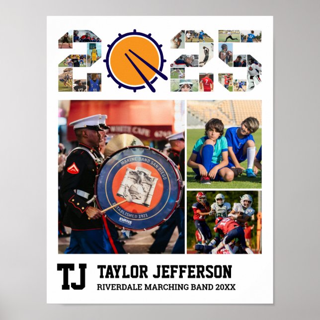 Affiche Marching Band Senior 2025 Sports Photo Collage (Devant)