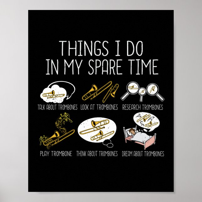 Affiche Marching Band Trombone Cadeaux Hommes Jazz Musique (Devant)