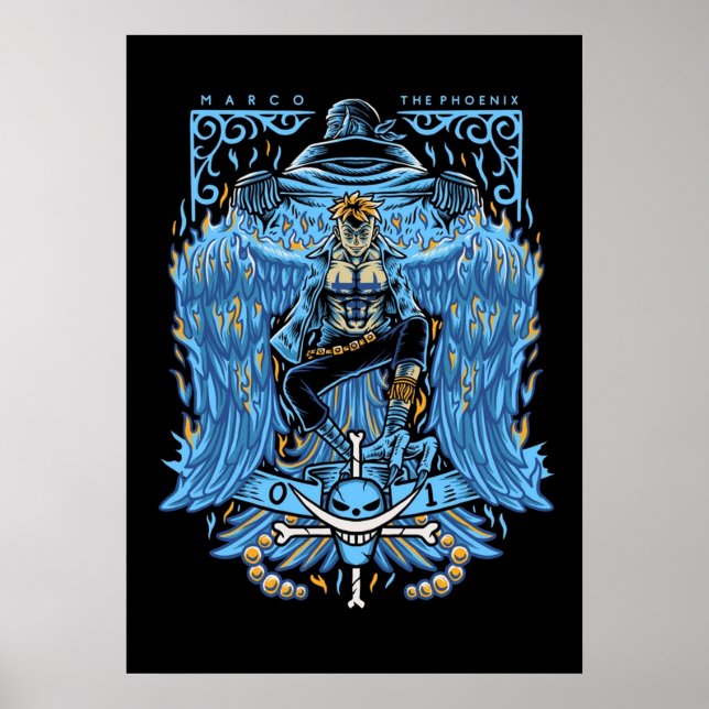 Affiche Marco Le Phoenix Whitebeard Pirates (Devant)