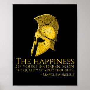Affiche Marcus Aurelius Citation stoïque Sur Le Bonheur -