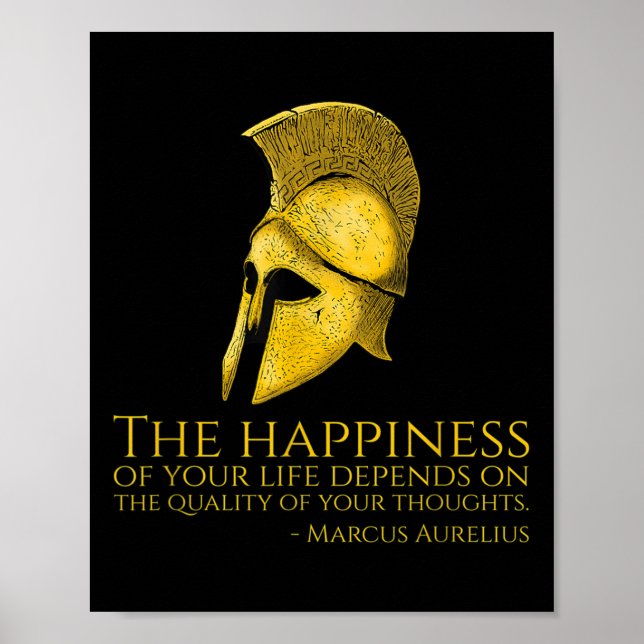 Affiche Marcus Aurelius Citation stoïque Sur Le Bonheur -  (Devant)