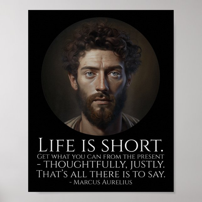 Affiche Marcus Aurelius - La vie est courte - Philosophie  (Devant)