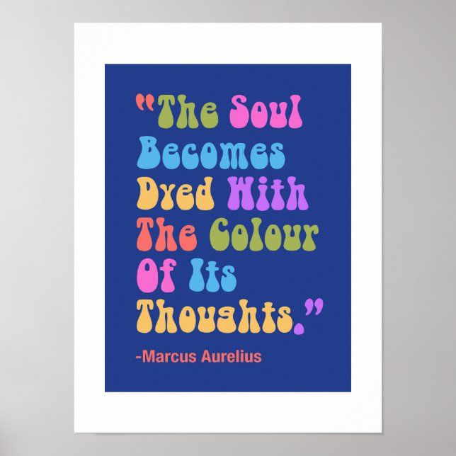 Affiche Marcus Aurelius Pensées Couleur Notre Âme (Devant)