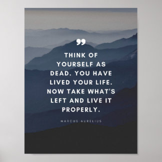 Affiche Marcus Aurelius | Pensez à vous-même comme mort.