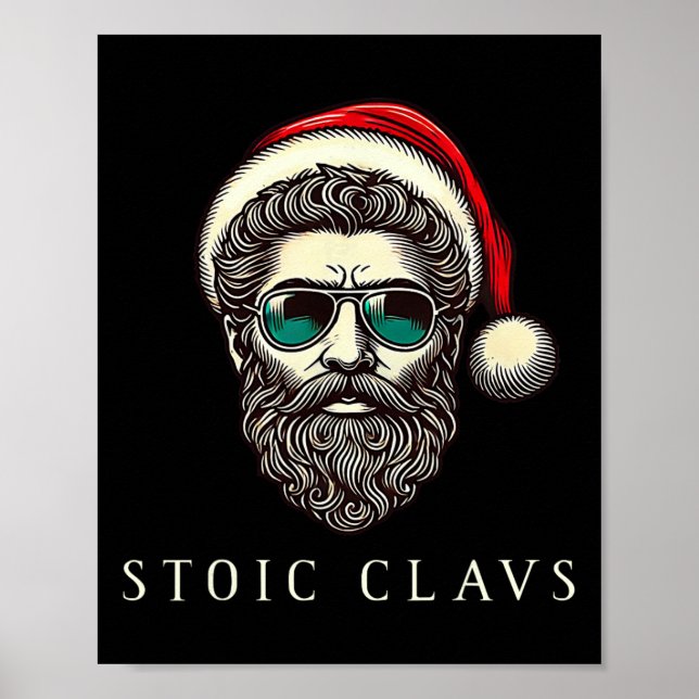 Affiche Marcus Aurelius Stoic Santa Claus Stoicism Funny C (Devant)