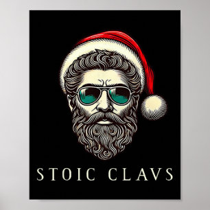 Affiche Marcus Aurelius Stoïcien Père Noël Stoïcisme Drôle