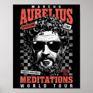 Affiche Marcus Aurelius Stoïque Philosophe Citation Motiva