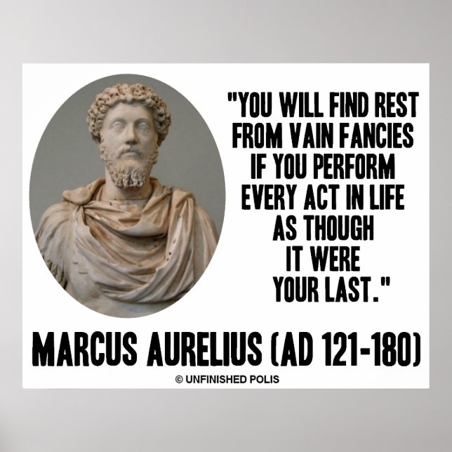 Affiche Marcus Aurelius Trouvez Le Repos De Vain Citation  (Devant)