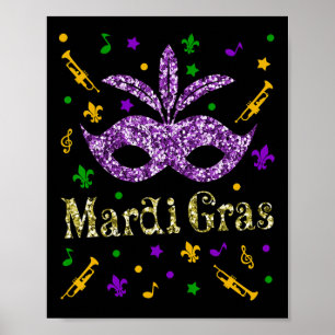 Affiche Mardi Gras 2025 - Femmes Filles Masque de La Nouve