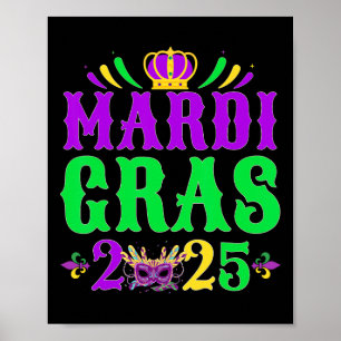 Affiche Mardi Gras 2025 Jester Costume Mardi Gras Famille 