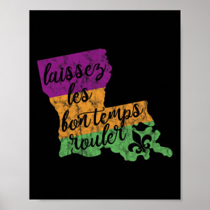 Affiche Mardi Gras 2025 Laissez Les Bon Temps Rouler Nouve