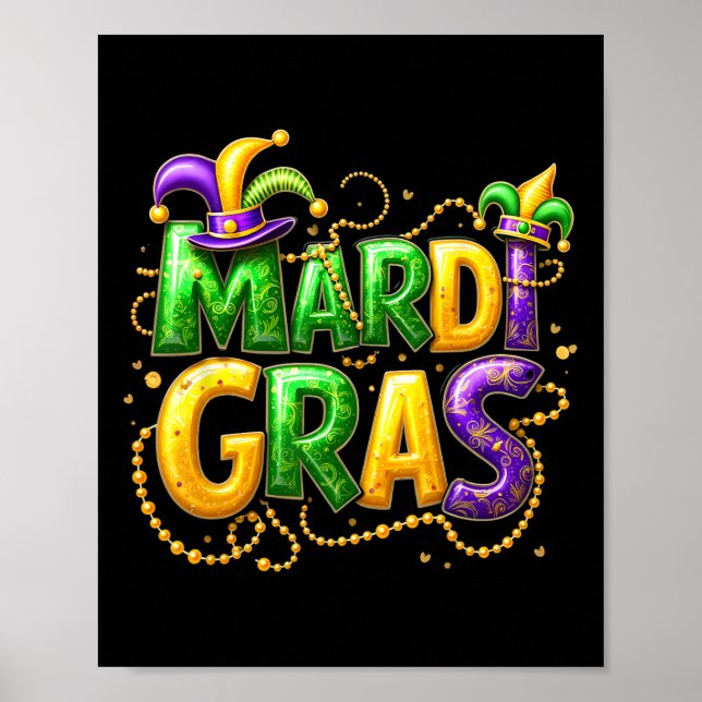 Affiche Mardi Gras 2025 - Vêtements Pour Hommes Femmes (Devant)