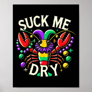 Affiche Mardi Gras Adulte Humeur Crawfish Mard inapproprié