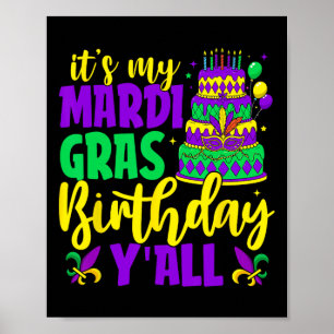 Affiche Mardi Gras Anniversaire C'est My Mardi Gras Annive