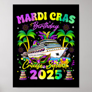 Affiche Mardi Gras Anniversaire Croisière Escouade Famille