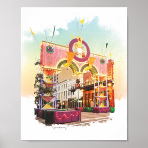 Affiche Mardi Gras Arch Galveston, aquarelle inspirée