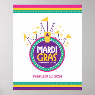 Affiche Mardi Gras Arch inspiré, Galveston, Texas