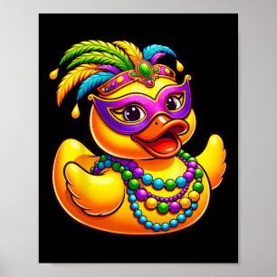 Affiche Mardi Gras Canard Porté Mardi Gras Perles Costume