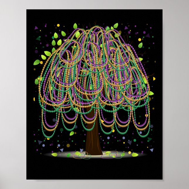 Affiche Mardi Gras Carnaval Mexicain Graphic Bead Tree (Devant)