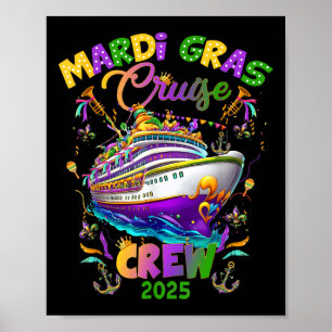 Affiche Mardi Gras Carnival Cruise 2025 Cruising Mask Ship
